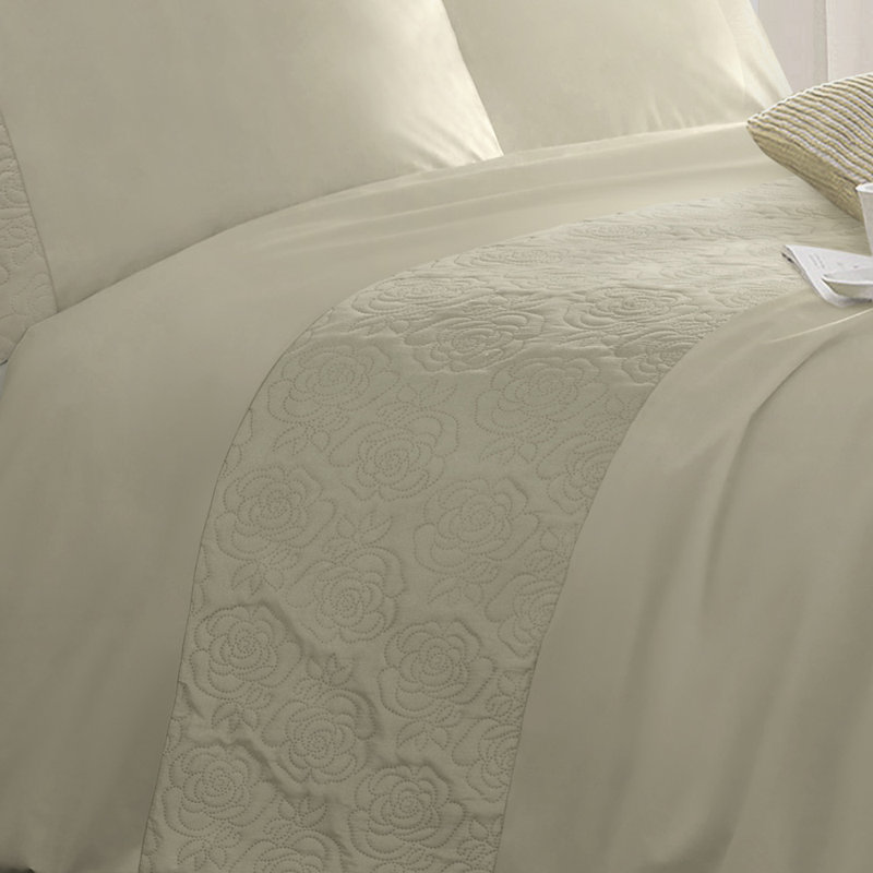 Andile Microfiber Floral Duvet Cover Set, Single Duvet Cover Set, Taupe