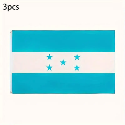 3Pcs HND HN Honduras Flag Flag Flags Indoor Outdoor Decoration Free Shipping 3X5fts 90X150cm