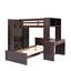 Lit mezzanine simple avec lit autonome, tablettes, bureau et garde-robe-210890902