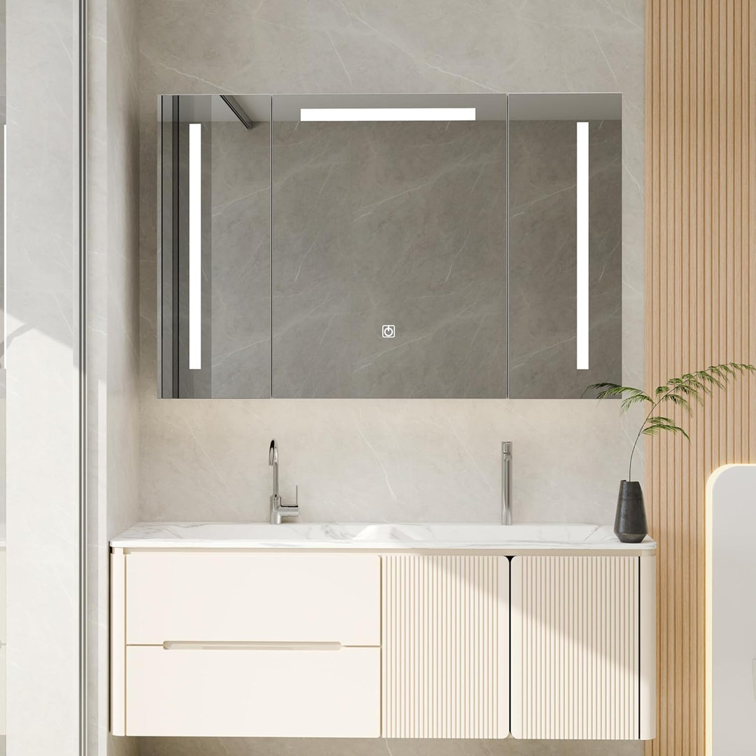 90mm W 60mm H Wall Mounted Required Medicine Cabinet Mirror Adjustable