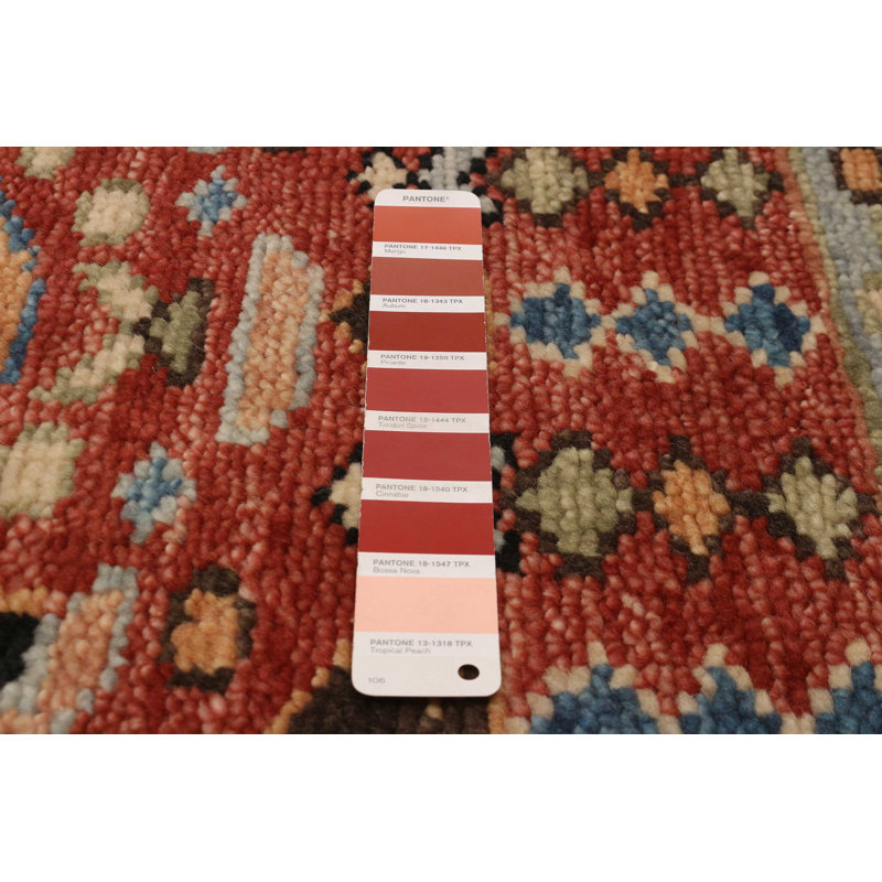 Tapis en laine de cuivre noué à la main 9 pi 6 po x 14 pi 3 po Jules Serapi