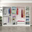 Armoire moderne et élégante, blanc et gris foncé, 106,3 x 82,7 x 20,5 pouces | 100% panneau de particules enduit de mélamine, épaisseur: 0,7 pouce | Plusieurs tablettes, solution de rangement élégante et fonctionnelle pour toute chambre à coucher-1789684106