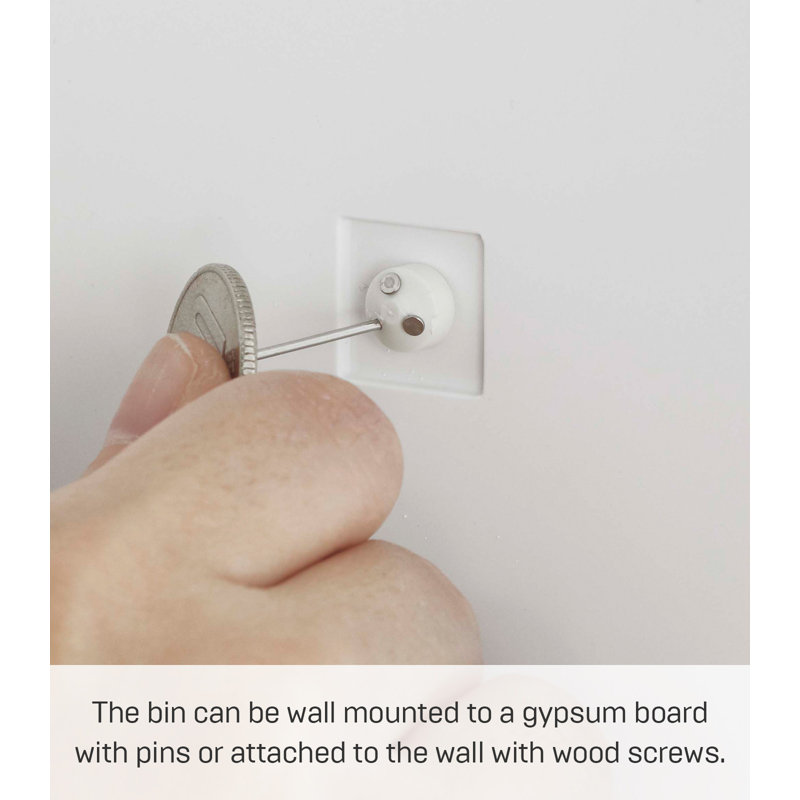 White Wall-Mounted Plastic Storage and Trash Bin
