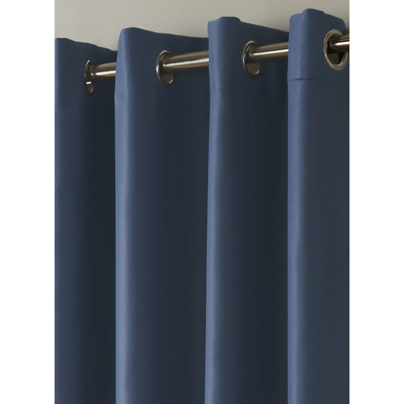 Bigham Blackout Eyelet Curtains, 229 W x 229 D cm, Blue