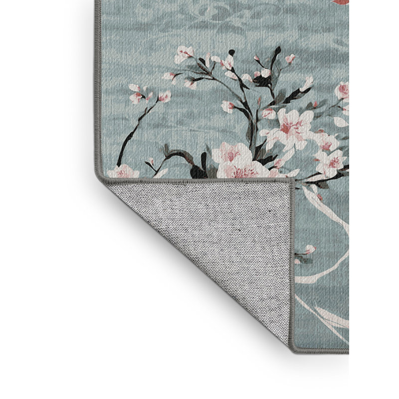 Machine Washable Gray Area Rug, Rectangle 5' x 8'