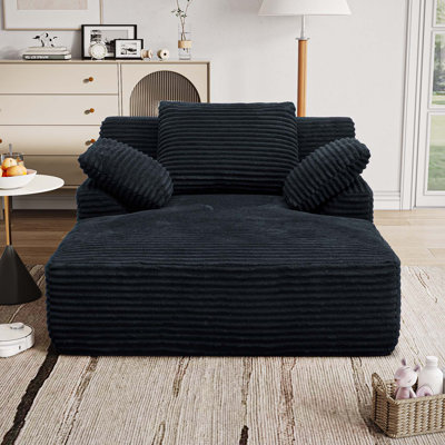 Single lazy sofa lounge chair, no assembly required, fluffy modern single lounge chair, used for indoor living rooms and bedrooms by Everly Quinn