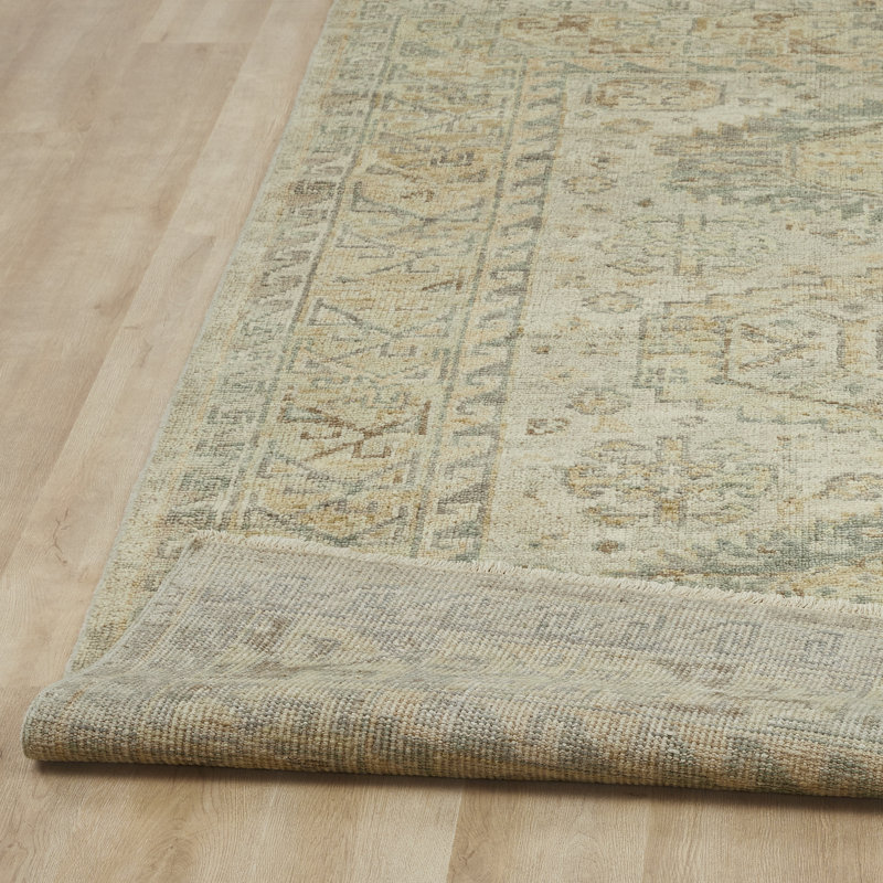 Amaris Sandstone Elegance Hand-Knotted Wool Area Rug, Rectangle 8' x 10'