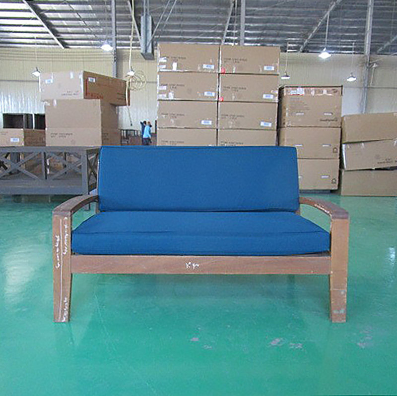 outdoor loveseat and coffee table set, Dark Blue, Brown