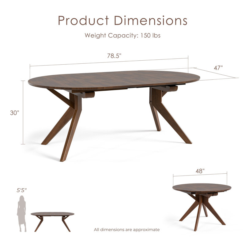 Rozella Solid Wood Dining Table Set, 7 Pieces: Table, 6 Chairs