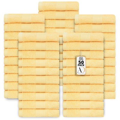 100% Cotton 600 GSM Washcloths 12 X 12 Inch Soft Absorbent, Quick Drying
