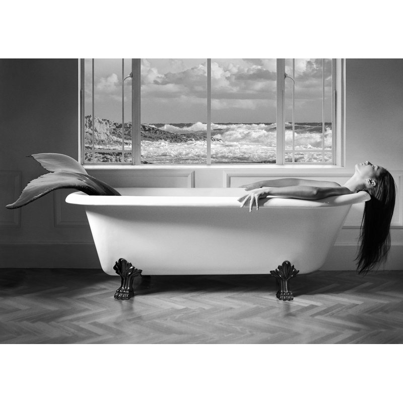 3AP6141 Mermaid Resting by Julian Lauren - Wrapped Canvas Art Prints, 50cm H x 70cm W x 4cm D