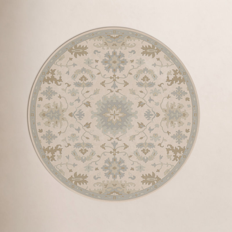 Arden Wool Floral Indoor Rug, Round 6'