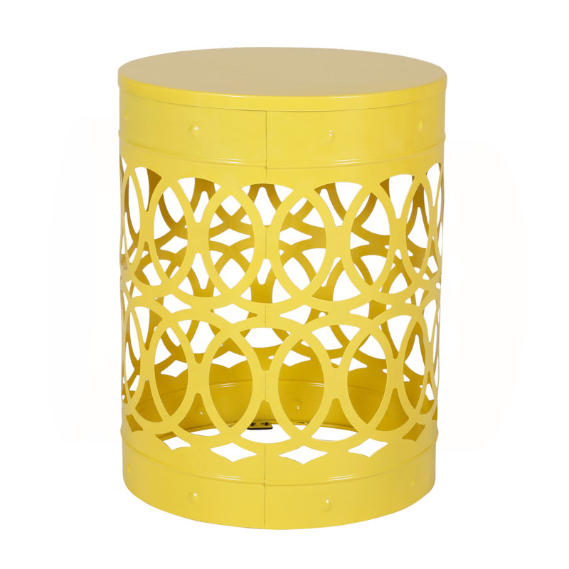 Table de bout d'extérieur en métal - Grand, Jaune