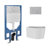 DeerValley  Wall-Hung Toilet With Concealed In-Wall Tank, Rimless Dual Flush 1.1/1.6 GPF, Compact Elongated Bowl, High-Efficiency Ceramic Toilet Set For Modern Bathrooms