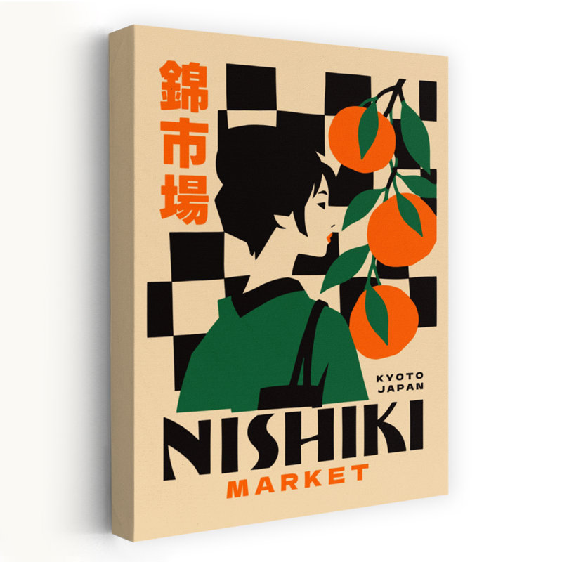 «Nishiki Market Kyoto Retro City City», reproduction d'art murale, H 60 po x l 40 po