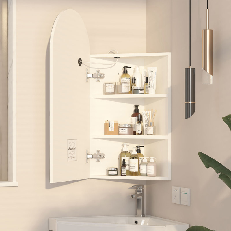 Pharmacie d'angle avec miroir, Argent argent