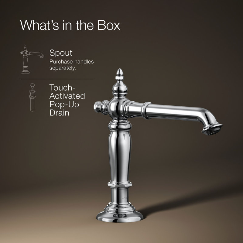 Artifacts® Widespread Bathroom Faucet with Drain Assembly, Polished Chrome