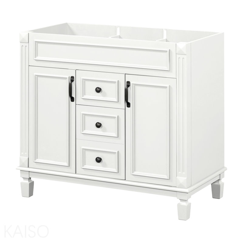Meuble-lavabo 36 po sans lavabo supérieur, armoire seulement, armoire de rangement moderne avec 2 portes à fermeture douce