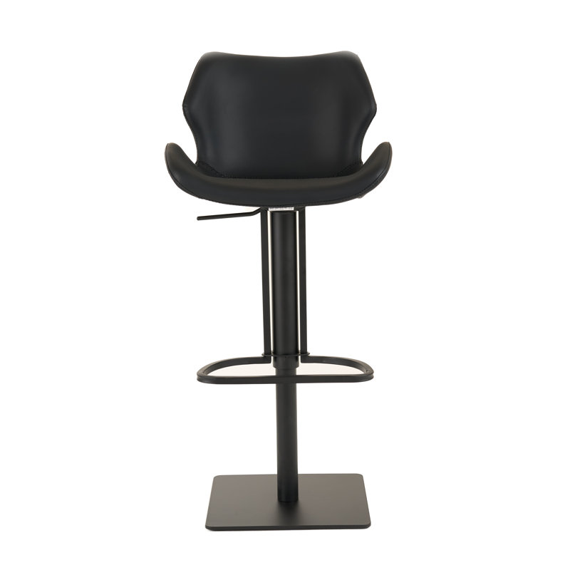 Corrie Swivel Upholstered Adjustable Height Counter Stool with Metal Frame
