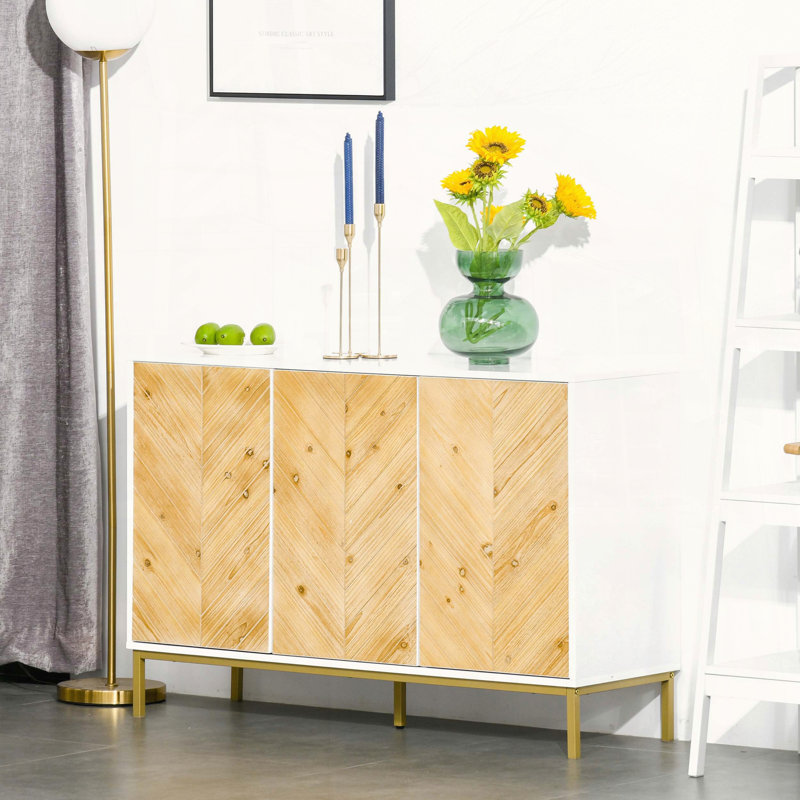 Buffet Buffet avec motif à chevrons et système d'ouverture par pression