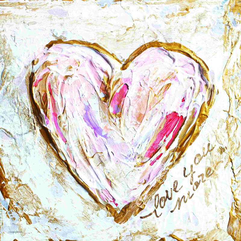 «Love You More Heart II» 2885240, H 36 po x l 36 po, Non, Toile tendue