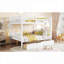 Lit superposé double en bois d'hévéa double - convertible en 2 lits, 2 tiroirs de rangement, aucun sommier nécessaire, blanc-113684700-113684701