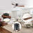 52-Inch Ceiling Fan With Light, 3 Wood Blades, Remote Control, Reversible DC Motor For Living Room (Black+Dark Walnut)