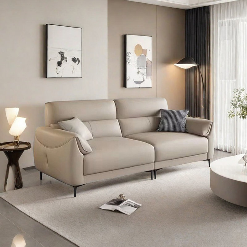 Canapé en cuir véritable, H 36,22 po x l 98,42 po x P 37,79 po