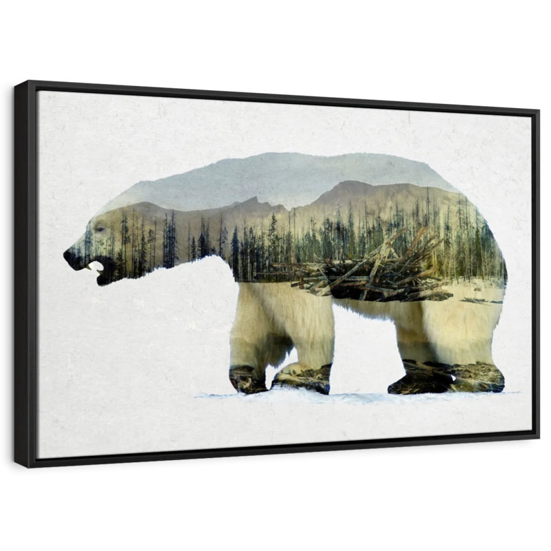 Arctic Polar Bear Wall Art Canvas Print, H 13 po x l 19 po