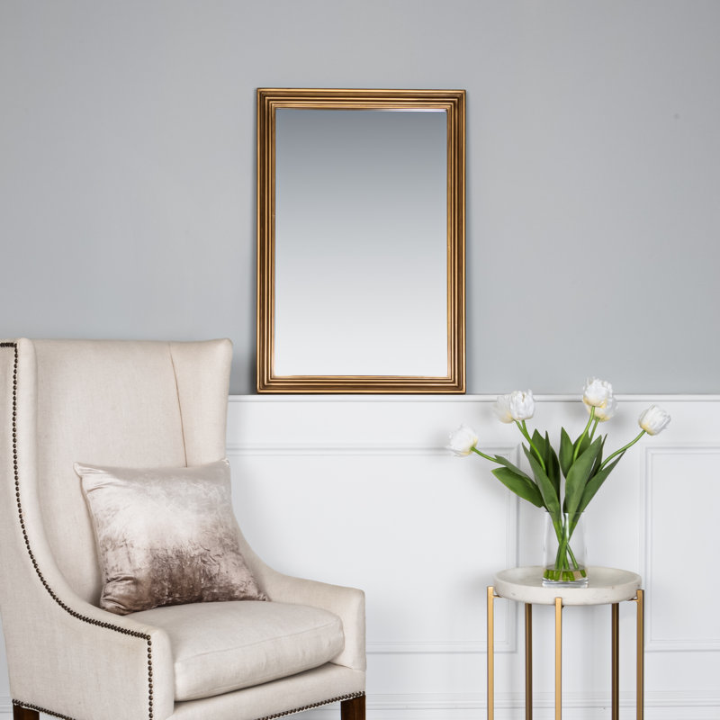 Latosha Solid Wood Rectangle Wall Mirror