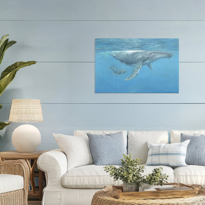 Humpback Whale Underwater Canvas, design by David Stribbling