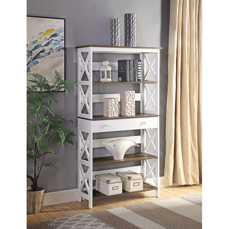 Bibliothèque de rangement avec tiroir Oakden, Blanc