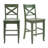 Solid Wood X-Back Counter Height Bar Stool-415048635