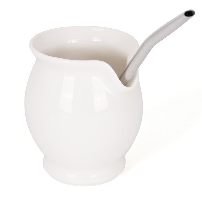 Milltown Merchants - Ensemble moderne de gourde et de bombilla maté, Blanc