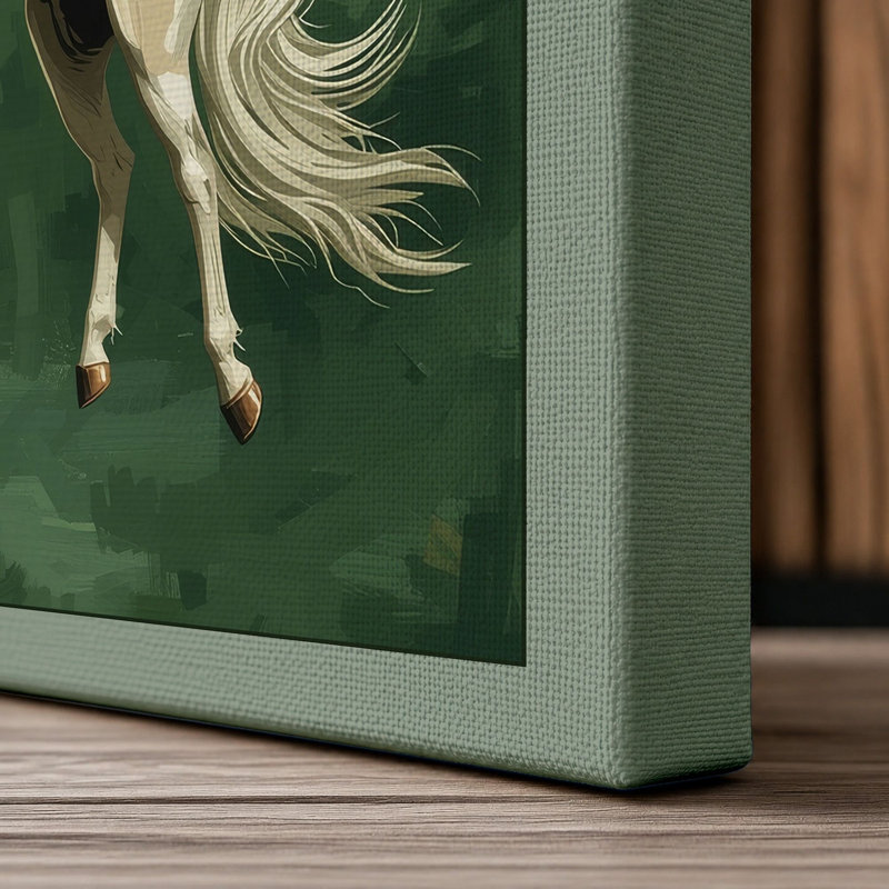 Classical Pegasus Japandi - Wrapped Canvas, 36x24 - 91.4 x 61.0 cm, Sage Border