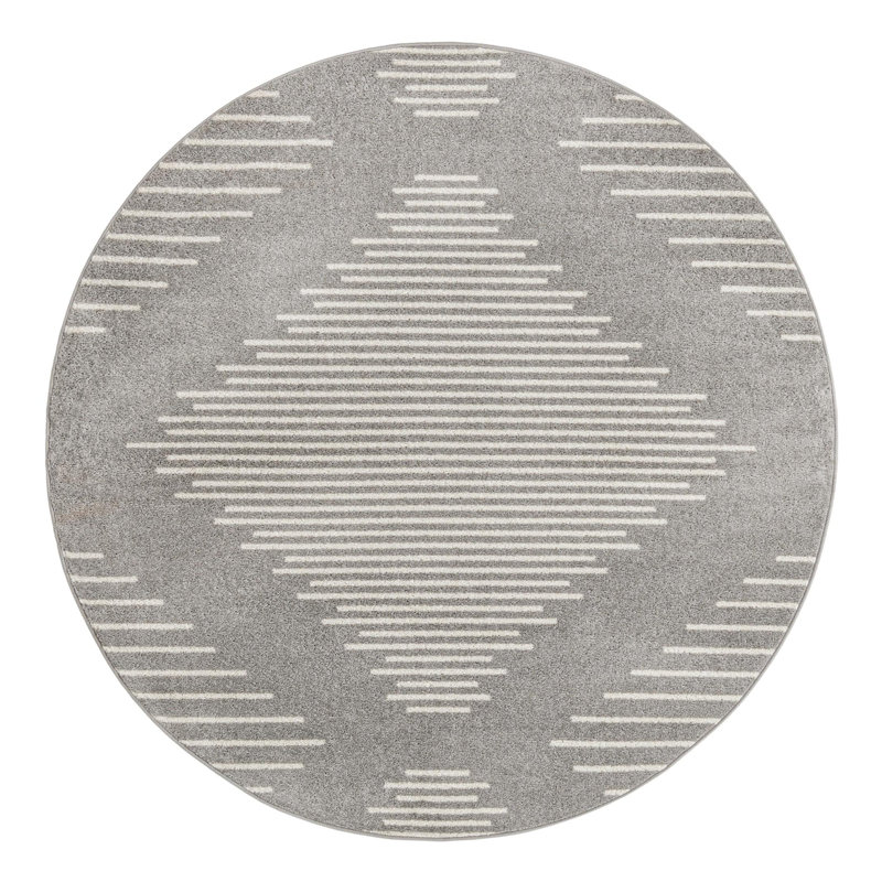 Synthetic Geometric Indoor Rug, Round 6'1"