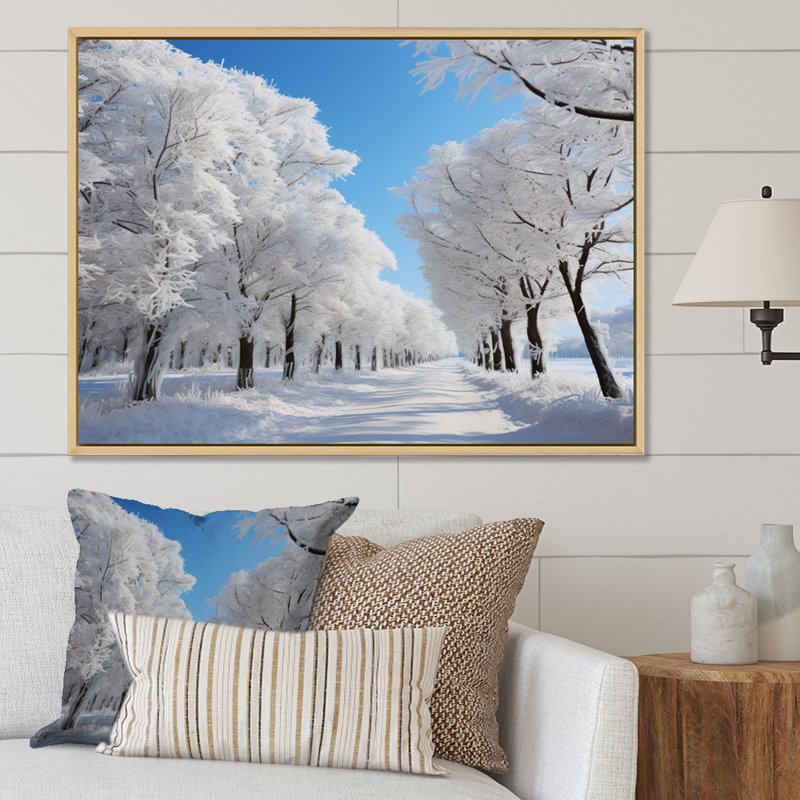 «Bronti Winter Frosty Canopy II», reproduction sur toile, H 12 po x l 20 po x P 1 po, Cadre naturel flottant