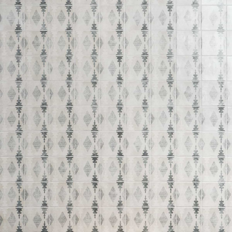 Paula Purroy Talia 5.11 In. X 5.11 In. Matte Ceramic Wall Tile (6.02 Sq. Ft. / Case), Aztec Blue Gray
