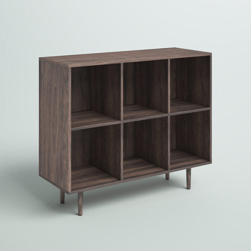 Bibliothèque cubique H 35,88 po x l 42,25 po Bastri, Noyer