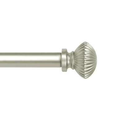 5/8" Single Curtain Rod With Bateau Finials