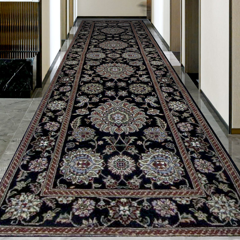 Manchuria Wool Oriental Area Rug in Black