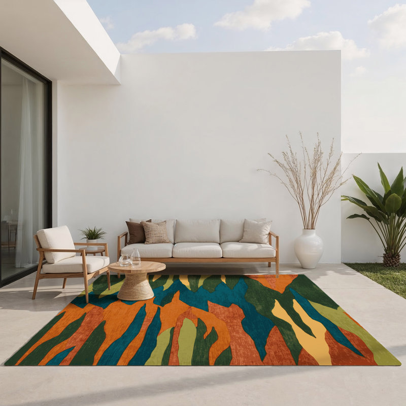 Terrene Trails Indoor And Outdoor Area Rug, Rectangle 4' x 6'