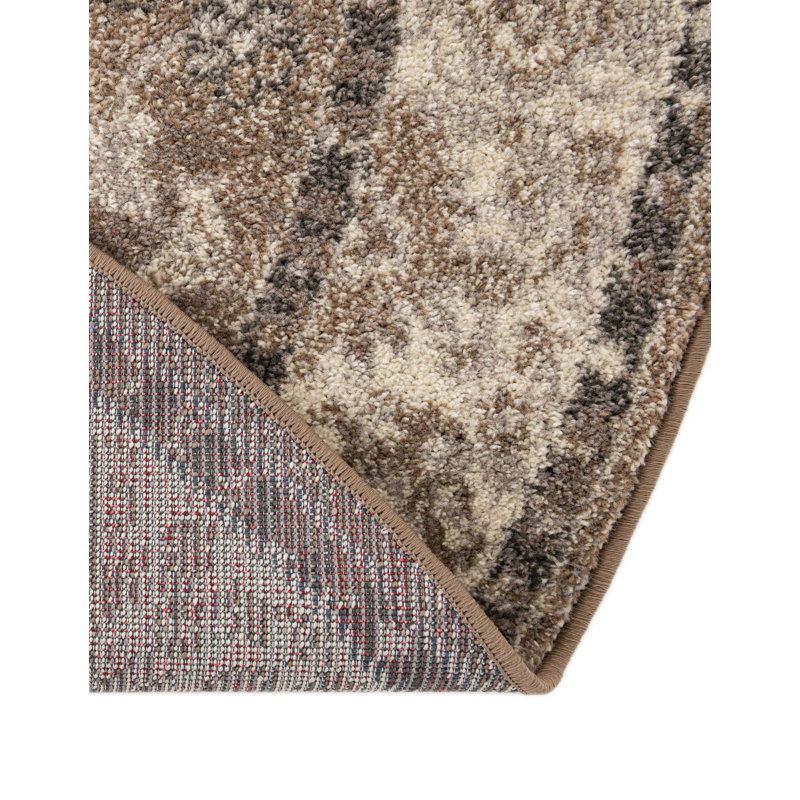 Kalf Abstract Beige Area Rug, Round 7'10"
