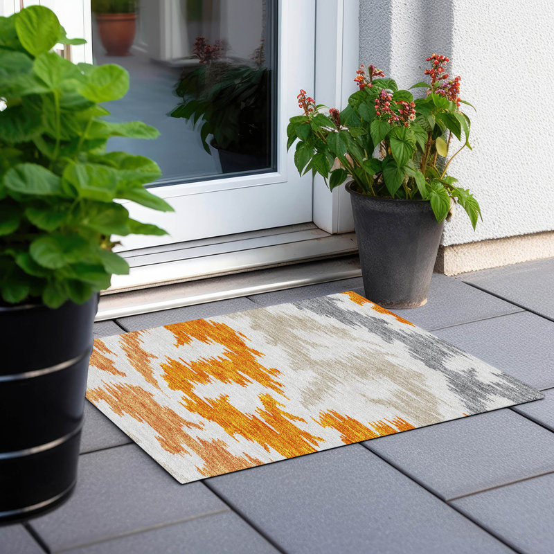Tapis intérieur / extérieur lavable à la machine intérieur / extérieur ACN746 1 pi 8 po x 2 pi 6 po Ceajay