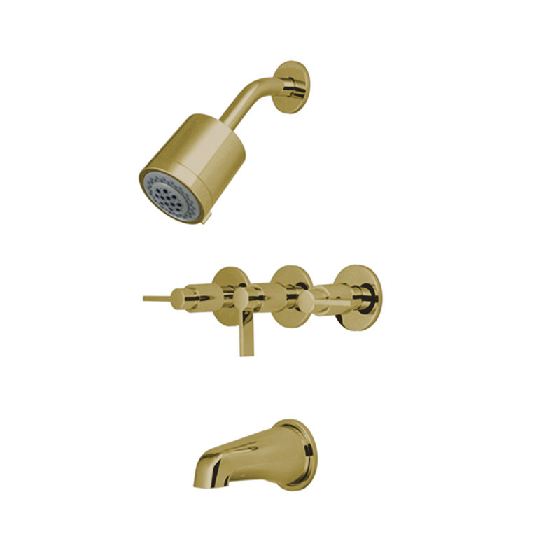 Dubai Tub and Shower Faucet Trim with Rough-in Valve and, Polished Chrome