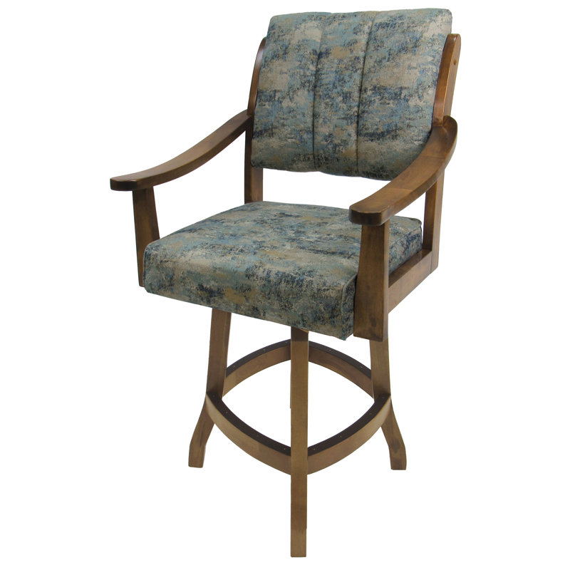 Tabouret de comptoir pivotant Valine, Tabouret de comptoir (siège d'une hauteur de 26 p, Noyer