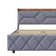 Fabric Bed Frame With Headboard Storage, USB Ports, Extended Side Shelves & 4 Drawers – Metal Frame-1464389240