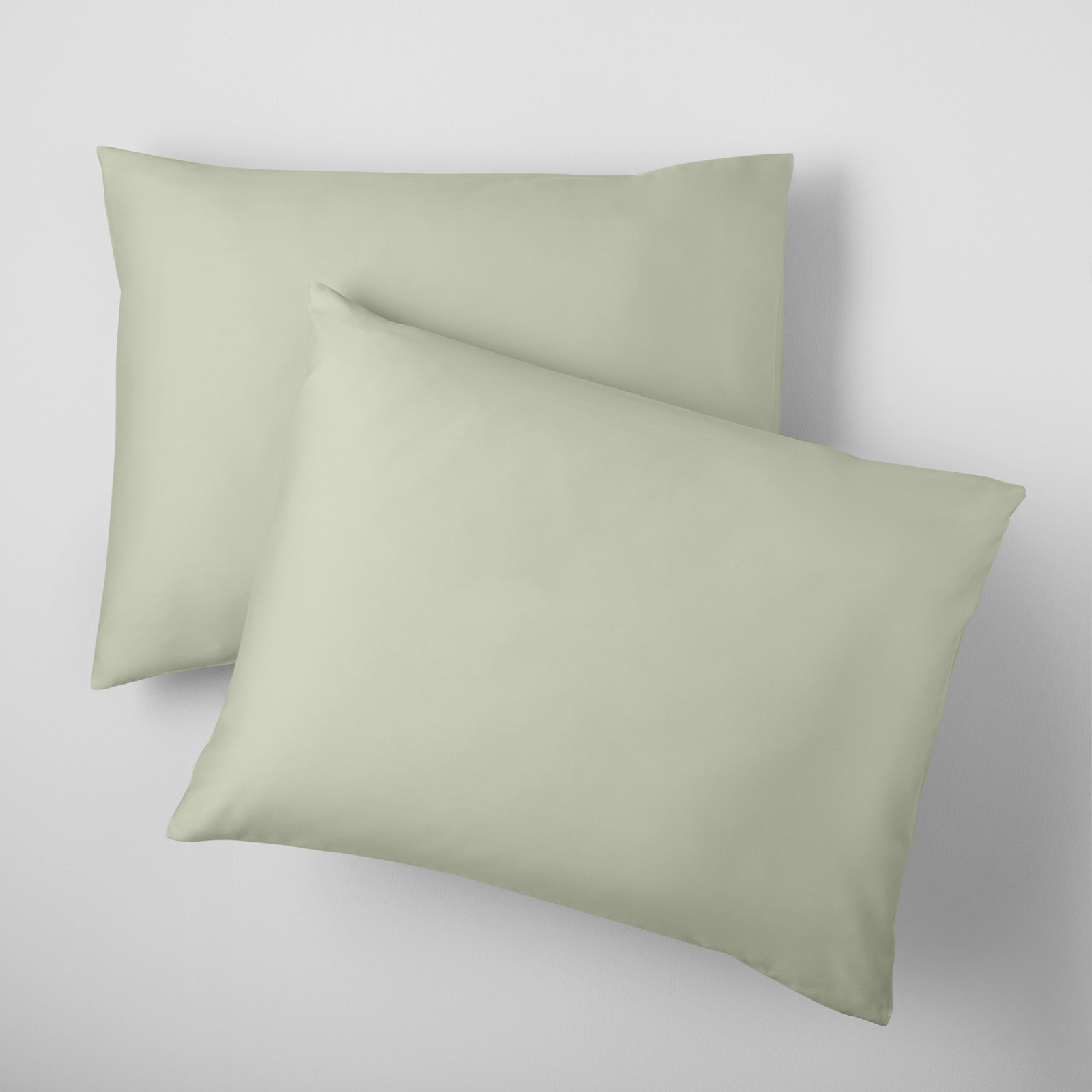 Danfield Cotton Sateen Duvet Cover Set, Sage, King / Cal King Duvet Cover + 2 Pillow Shams