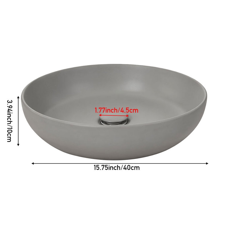 Metro Lane 400mm L x 400mm W Natural Ceramic Circular Sink, Gray