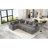 112.2" Sectional In Grey With Pull-Out Bed, Movable & Charging Capacity , 3 Pillows Points For Living Room-1756073799